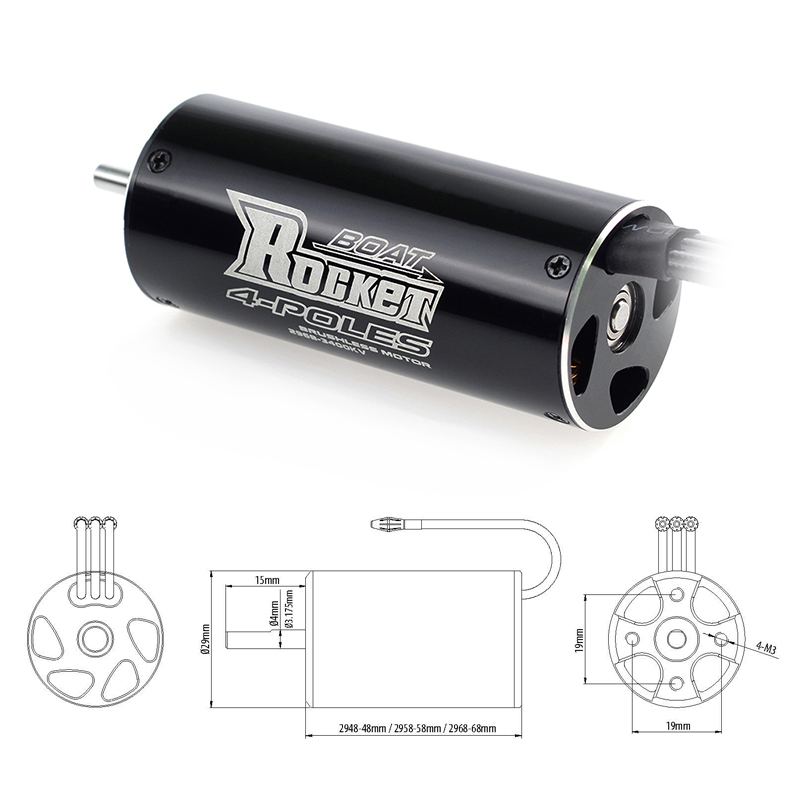 محرك قارب بدون فرشاة ROCKET RC - مراجعة Rc Hobbyking وسعره