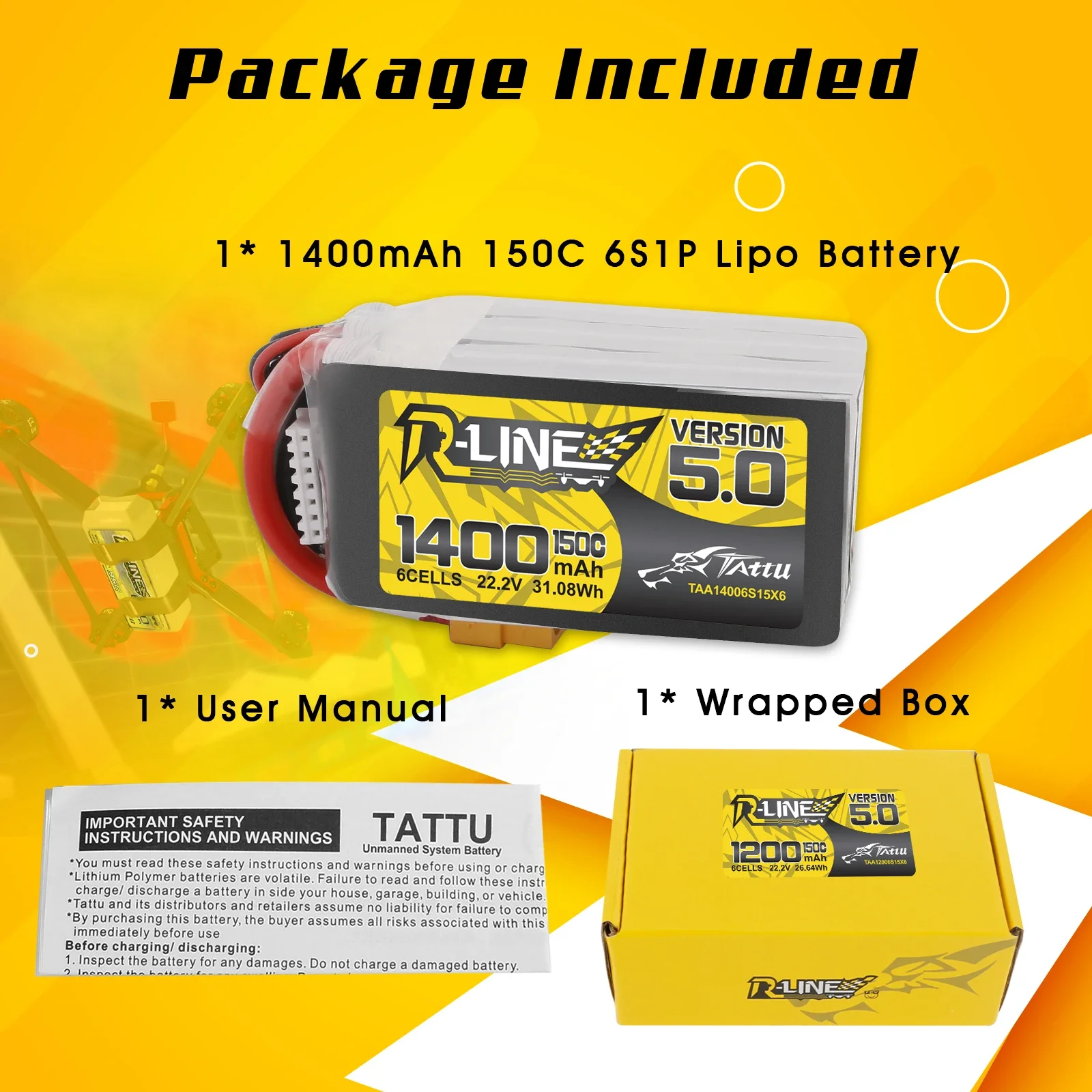 Tattu R-Line 1200mAh 1400mAh 6 - مراجعة Rc Hobbyking وسعره