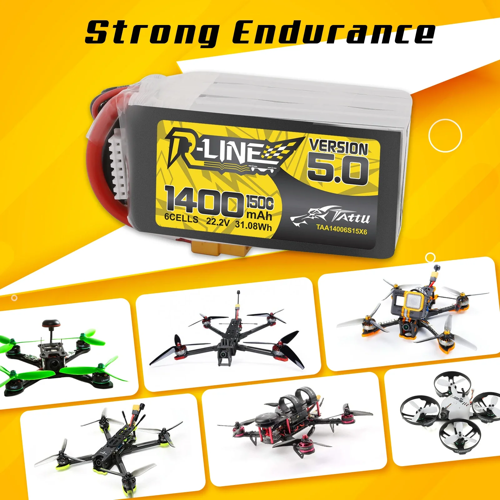 Tattu R-Line 1200mAh 1400mAh 6 - مراجعة Rc Hobbyking وسعره